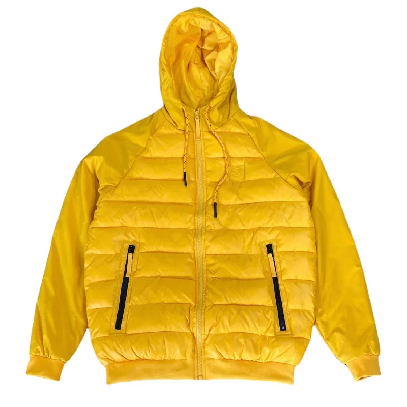 Men's Carpe Diem Quilted Hooded Jacket In University Gold