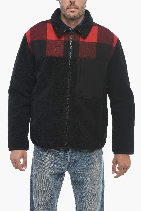 Woolrich Eco-fur Jacket with Check Pattern