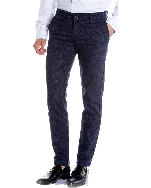 Navy Slim Fit Stretch Casual Slacks