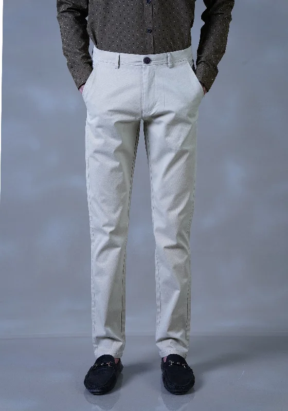 Slim Fit Cream Chino Pants