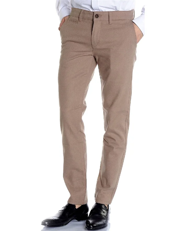 Tan Slim Fit Stretch Casual Slacks