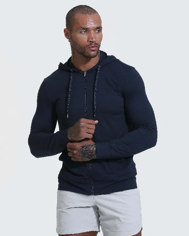 Dark Heather Navy Active Comfort Full Zip Hoodie