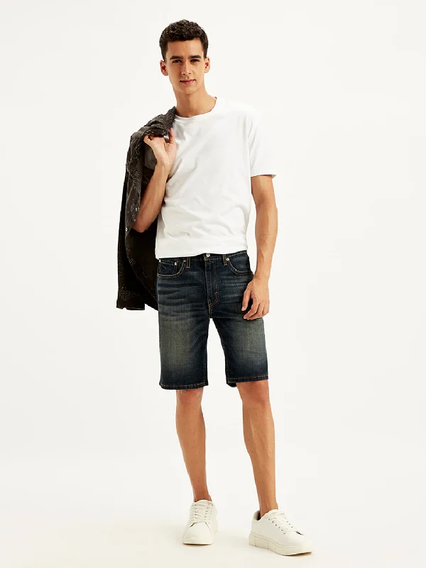 Men's Black Tapered Denim Shorts