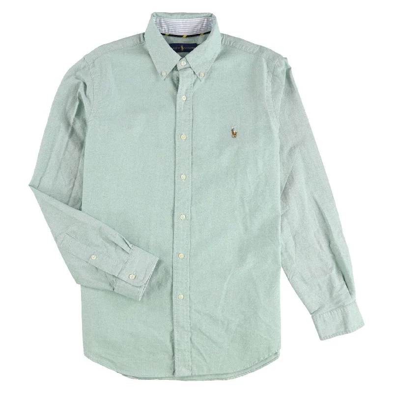 Ralph Lauren Mens Classic Fit Sport Button Up Shirt, Green, Medium