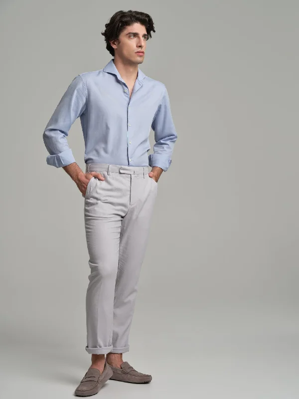 Slim fit casual plain piquet structure shirt