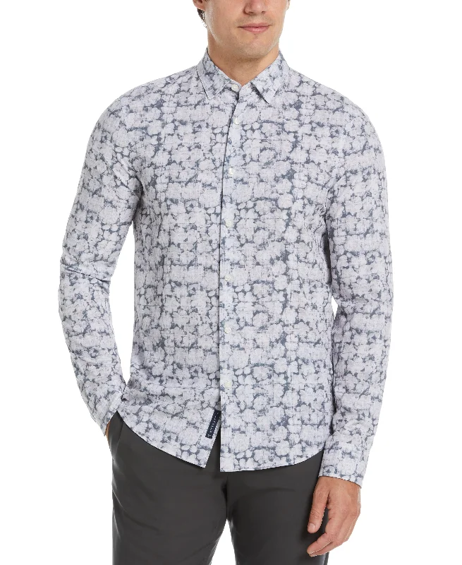 Total Stretch Slim Fit Abstract Floral Print Shirt