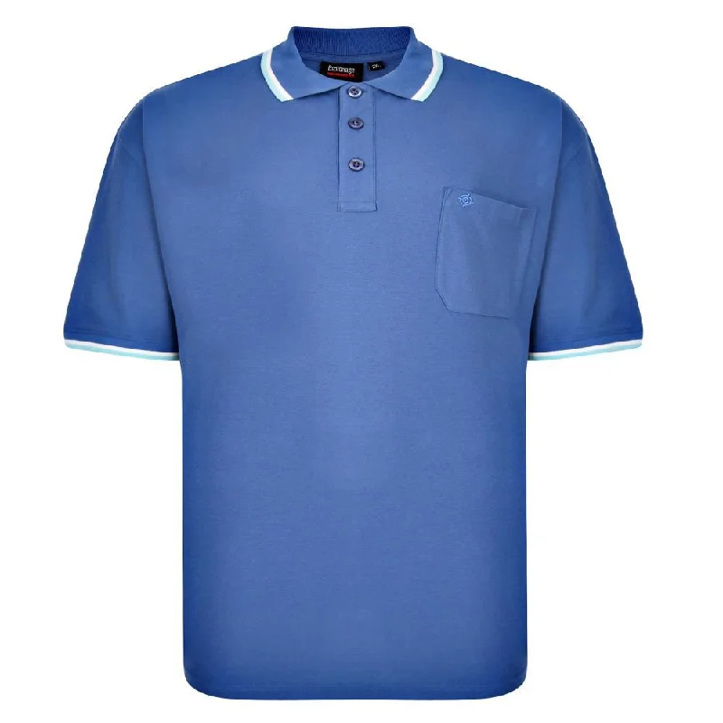 Espionage Mens Big Size Plain Dyed Tipped Pique Polo (176)