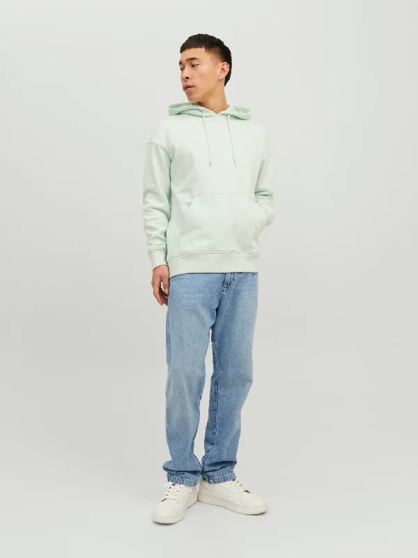 Loopback Relaxed Fit Unisex Hoodie in Pale Blue