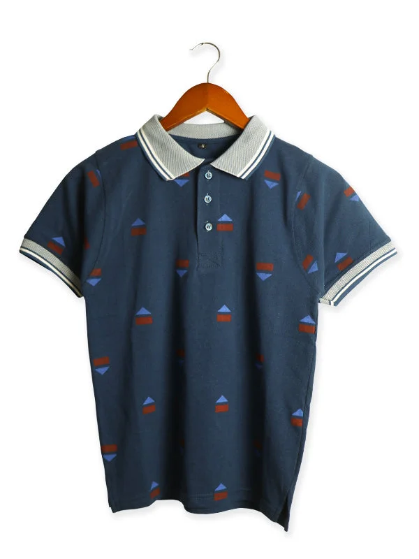 Elegant Outfits HG Men's Polo T-Shirt Sea Blue