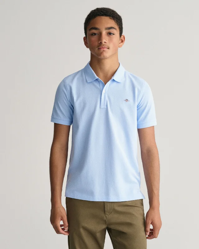 Shield Piqué Polo Shirt in Blue