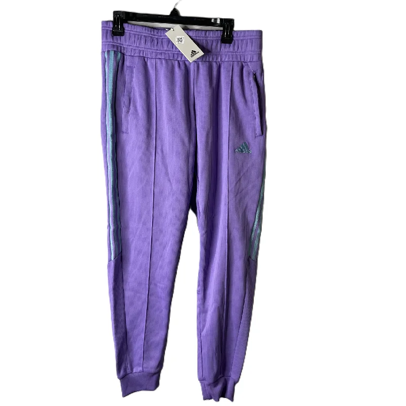 Athletic Pants By Adidas In Purple, Size: L