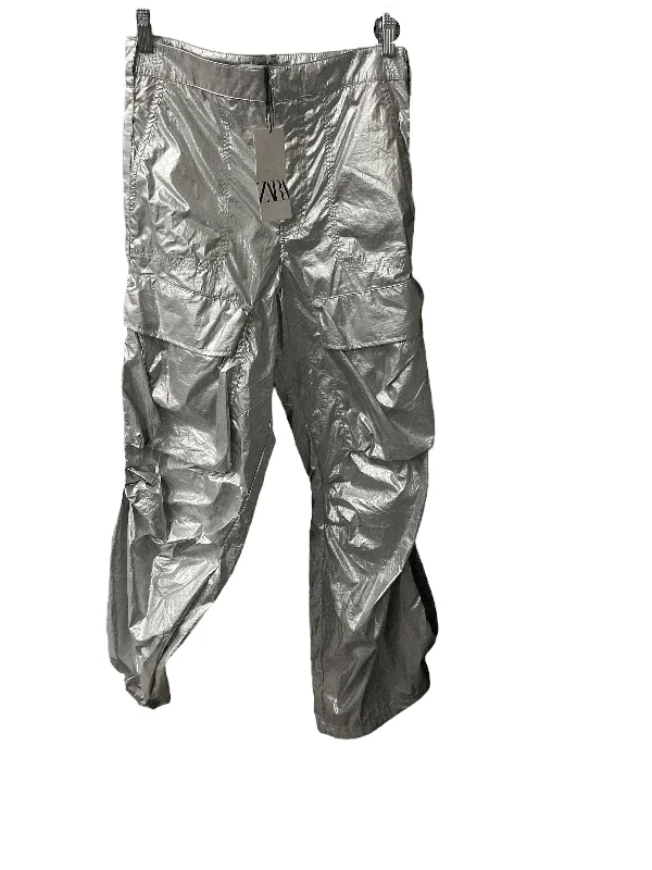 Pants Cargo & Utility By Zara In Silver, Size: S