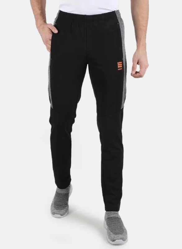 Men Black Self Design Track Pant