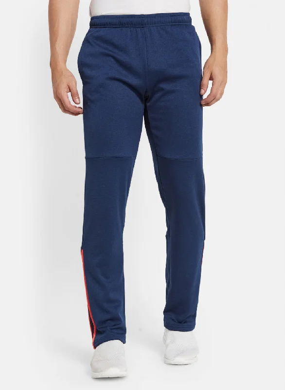 Men NAvy Blue Solid Trackpant