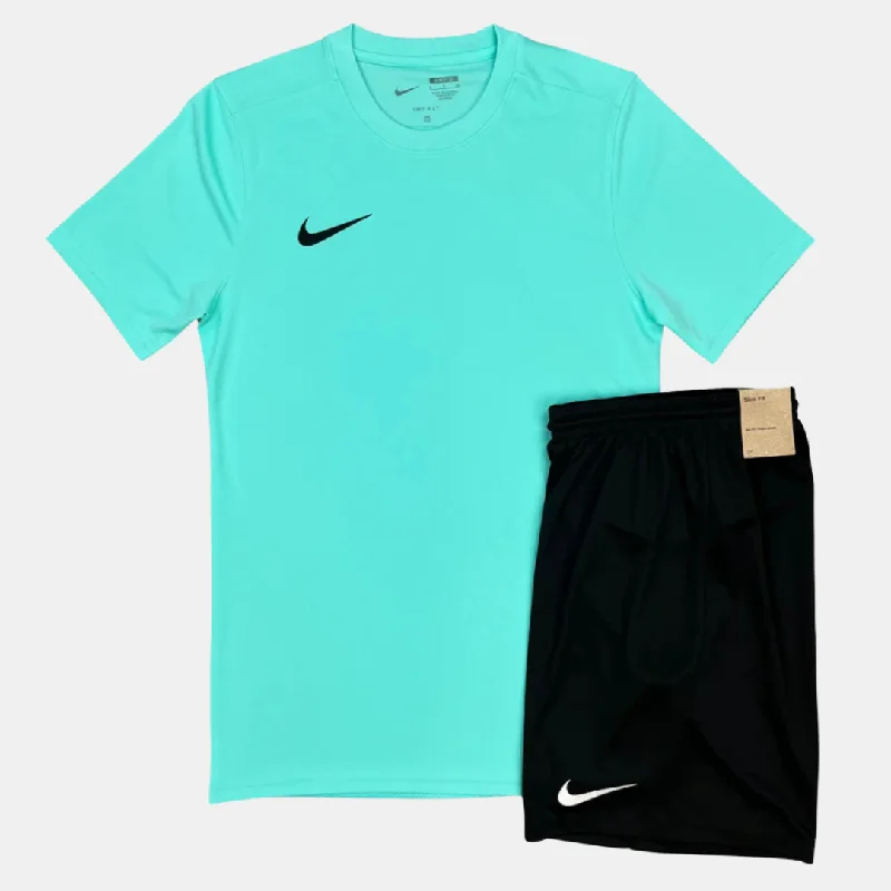 Nike Dri-Fit Tshirt / Shorts Set - Hyper Turquoise / Black