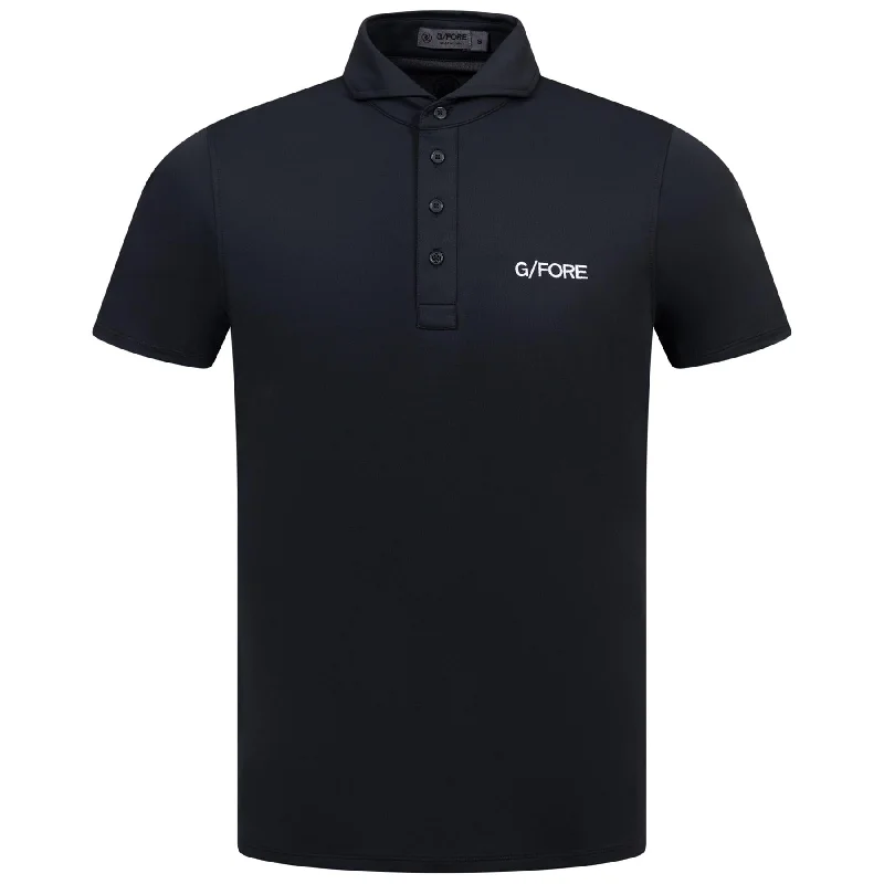 Essential Tech Pique Embroidered Slim Fit Polo Onyx - AW24