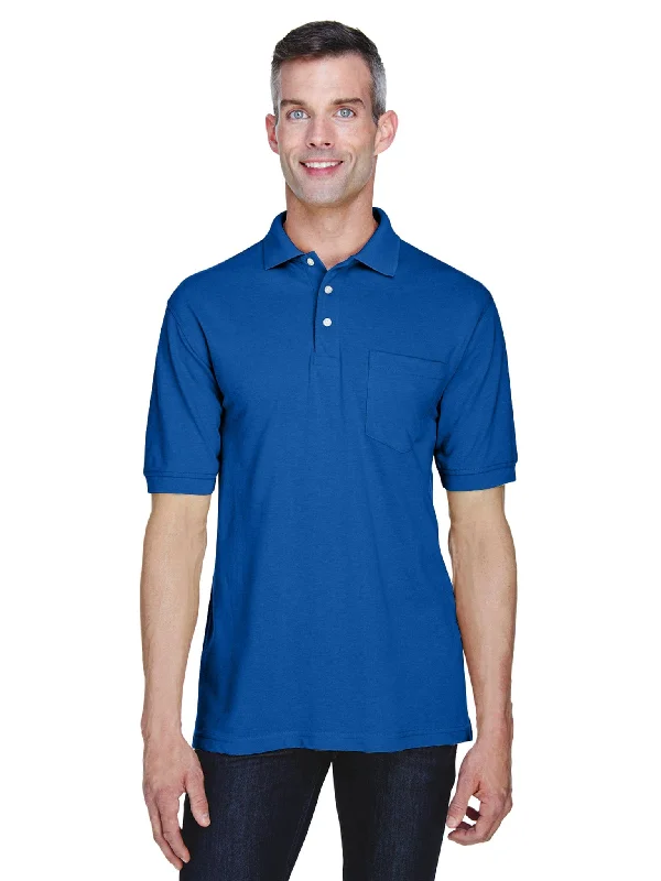 Harriton Easy Blend Pocket Polo Shirt