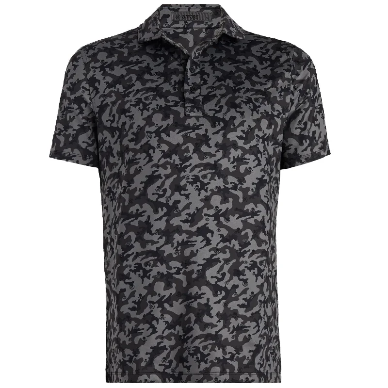 Mapped Icon Camo Tech Jersey Polo Onyx Black - AW24