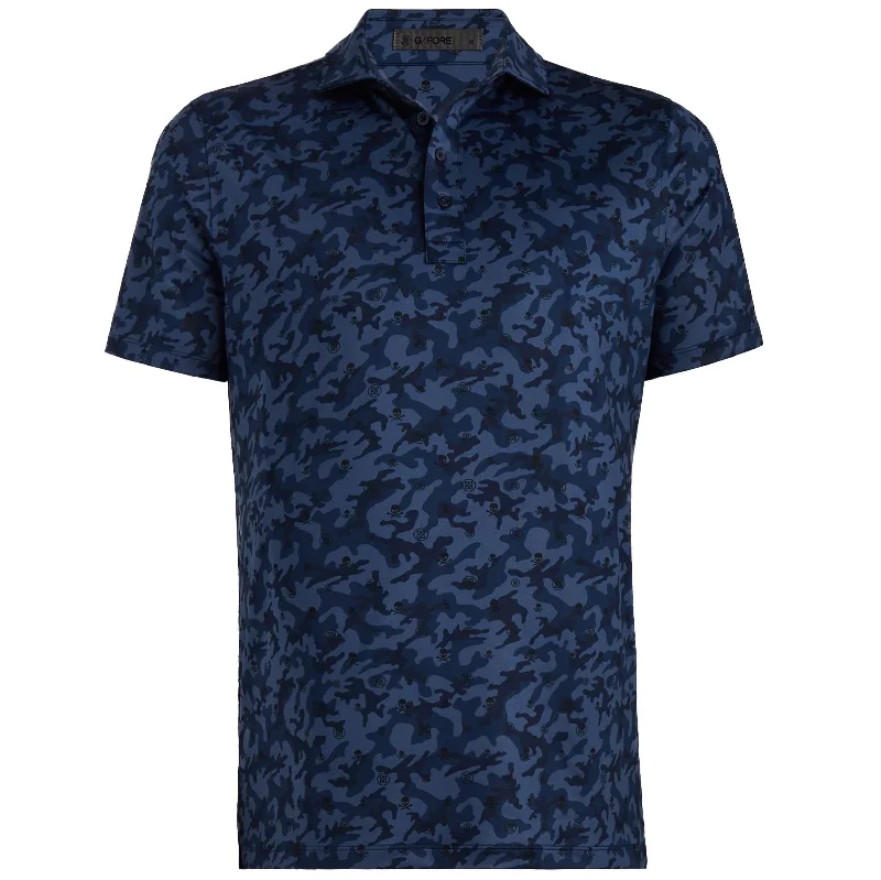 Mapped Icon Camo Tech Jersey Polo Twilight Navy - AW24