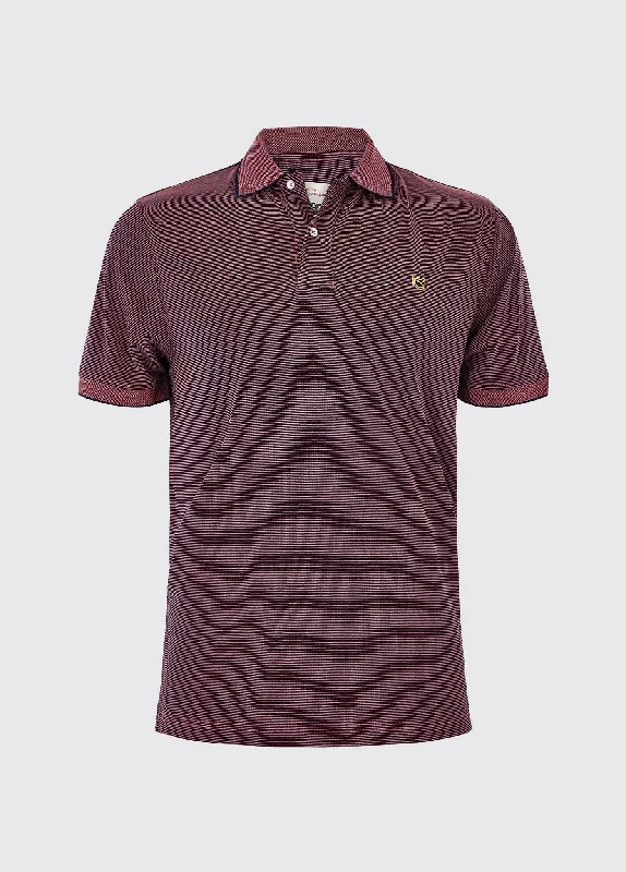 Mullaghmore Striped Polo - Ruby