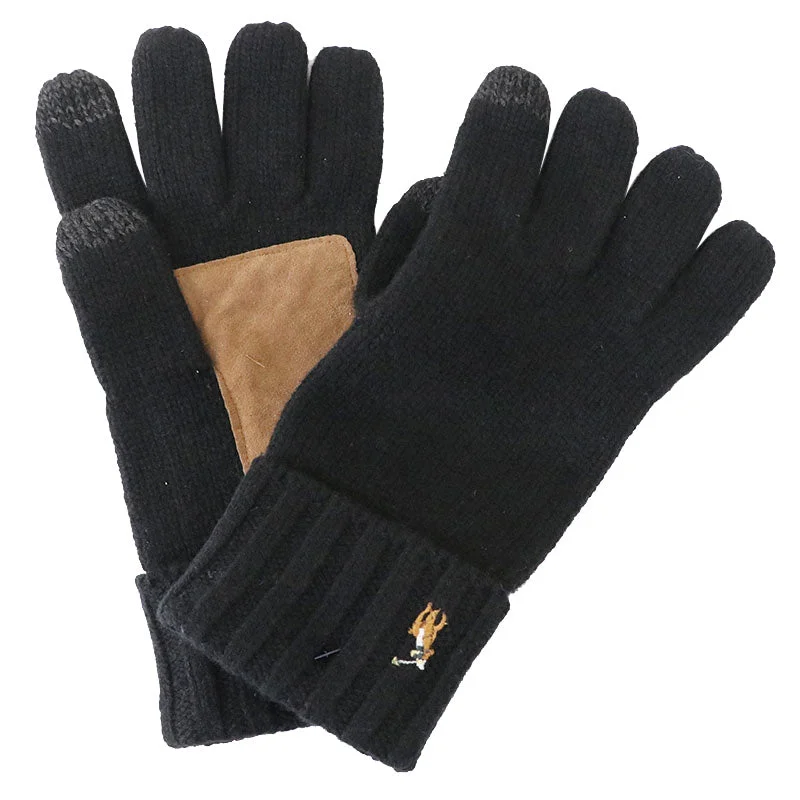 POLO RALPH LAUREN『SIGNATURE MERINO TOUGH GLOVES W/LEATHER PATCH』(Black)