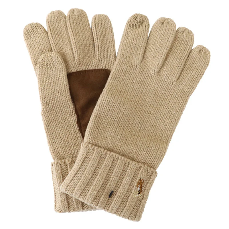 POLO RALPH LAUREN『SIGNATURE MERINO TOUGH GLOVES W/LEATHER PATCH』(Classic Camel)