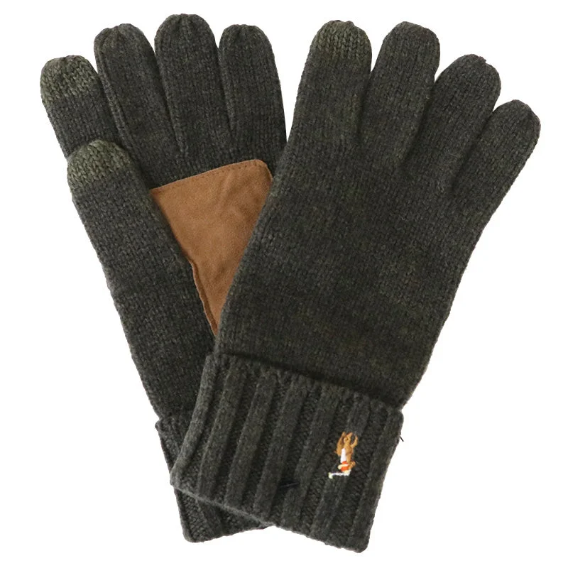 POLO RALPH LAUREN『SIGNATURE MERINO TOUGH GLOVES W/LEATHER PATCH』(Dark Loden)