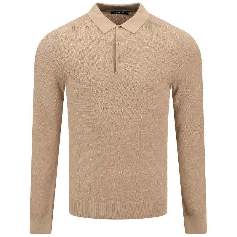 Rowan Slim Fit LS Knitted Polo Batique Khaki - SS24