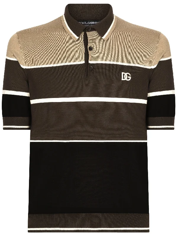 Striped Silk Polo Shirt