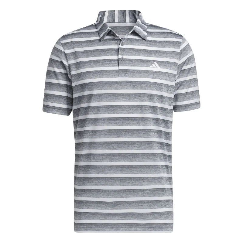 Two-Colour Stripe Regular Fit Pique Polo Grey/White - SS24