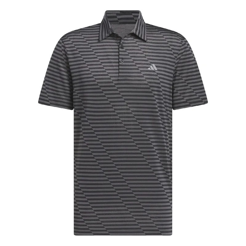 Ultimate365 Regular Fit Mesh Printed Polo Black - SS24